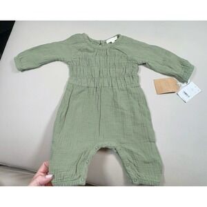Infant girls 0-3 months Grayson Collective cotton one piece green outfit. NWT